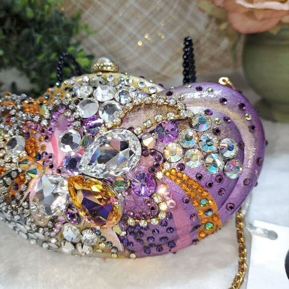NWT Swarovski Crystal Blingy Clam Shell Bag - Picture 11 of 17